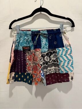 NWT women’s Mosaic Patchwork Shorts.one size. 100%cotton,boho,hippie,festival